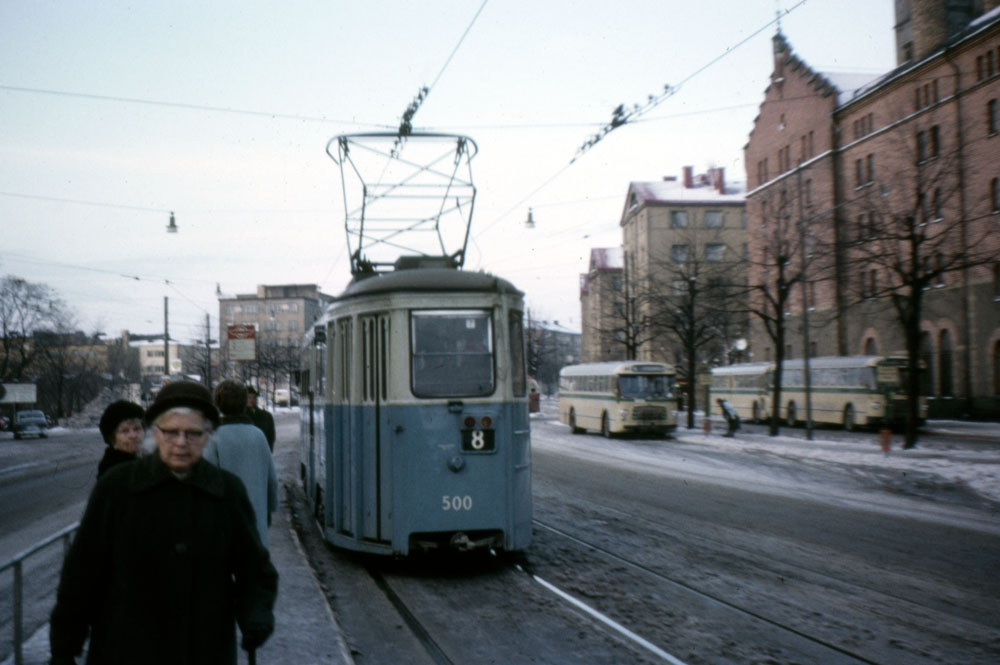 Spårvagn vid Skanstull 1965
